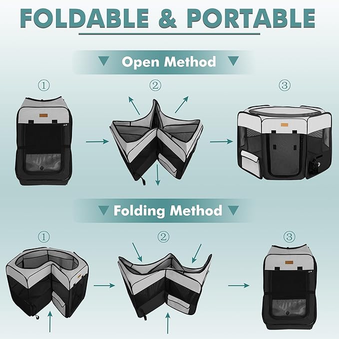 Portable Foldable Dog Playpen - Pet Tent, XL (No Carry Bag)