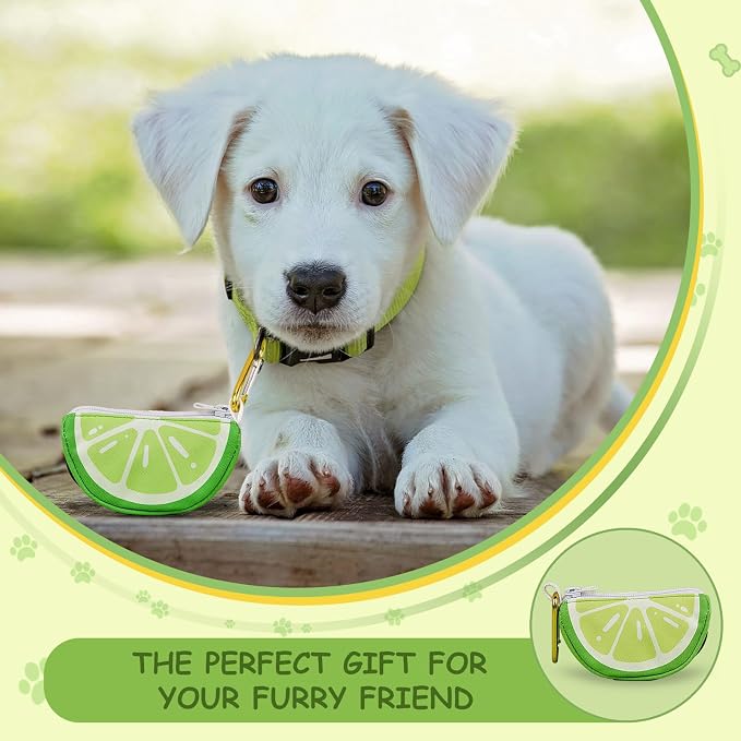 Dogs Poop Bags Holder Leash attachment with Carabiner Thin Potty Bag Carrier Dispenser,Lime,Medium