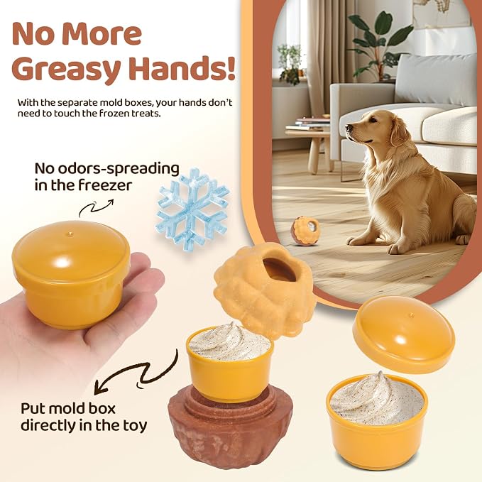 Dog Treat Dispensing Enrichment Toys for Aggressive Chewers to Keep Them Busy，Interactive Indestructible Frozen Treat Molds Toy for Small Large Pet Dogs (Treat Toy)