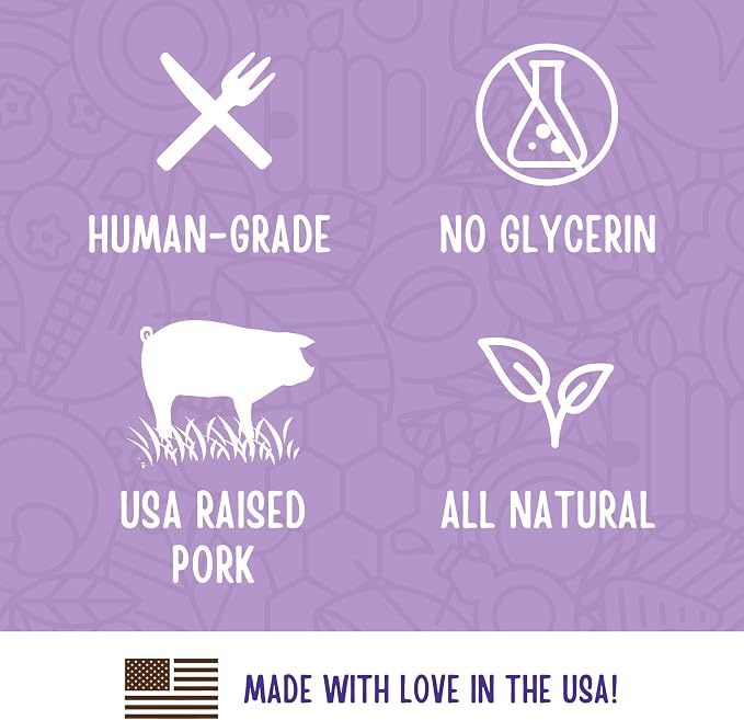 Full Moon Natural Cut Pork Jerky Dog Treats - Grain-Free, 10oz