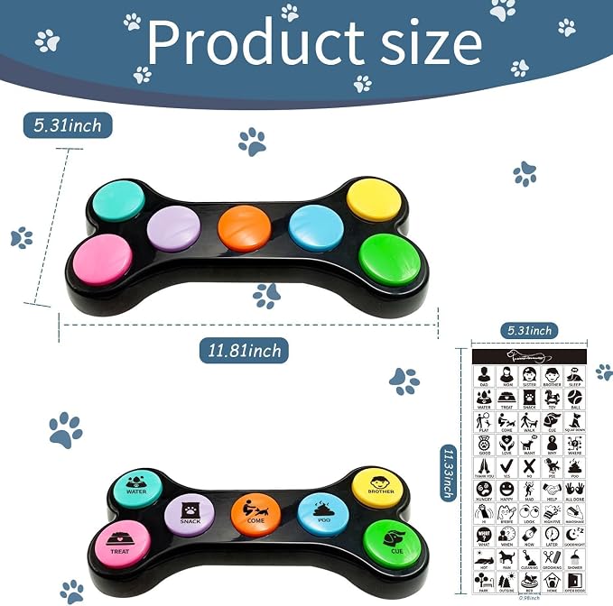 Dog Buttons for Communication, 7 in 1 Talking Button Set