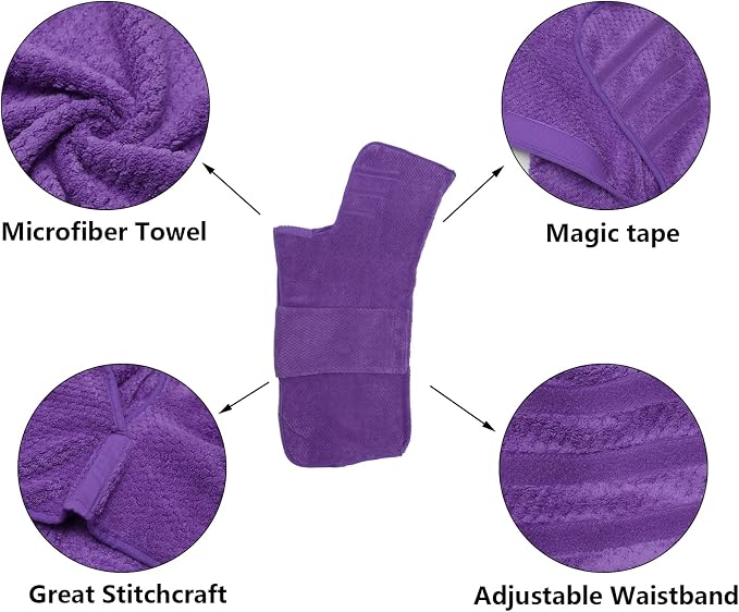 Geyecete Pineapple Grid Fast Drying Super Absorbent Dog Cat Bath Robe Towel - Purple, XL
