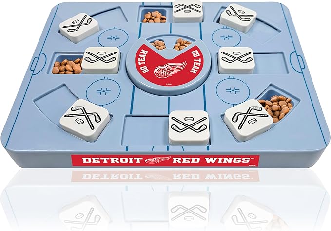Pets First NHL Detroit RED Wings Large Puzzle Toy, New Size, Interactive Dog Treat & Slow Feeding Toy