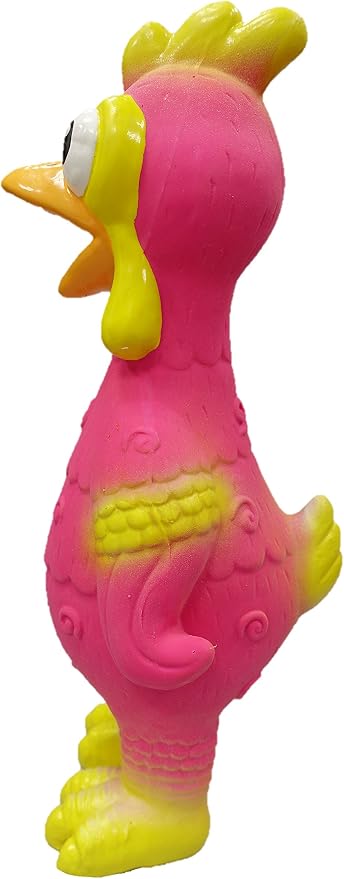 Latex Chicken Design with Swirl Pattern Dog Toy (Pink)