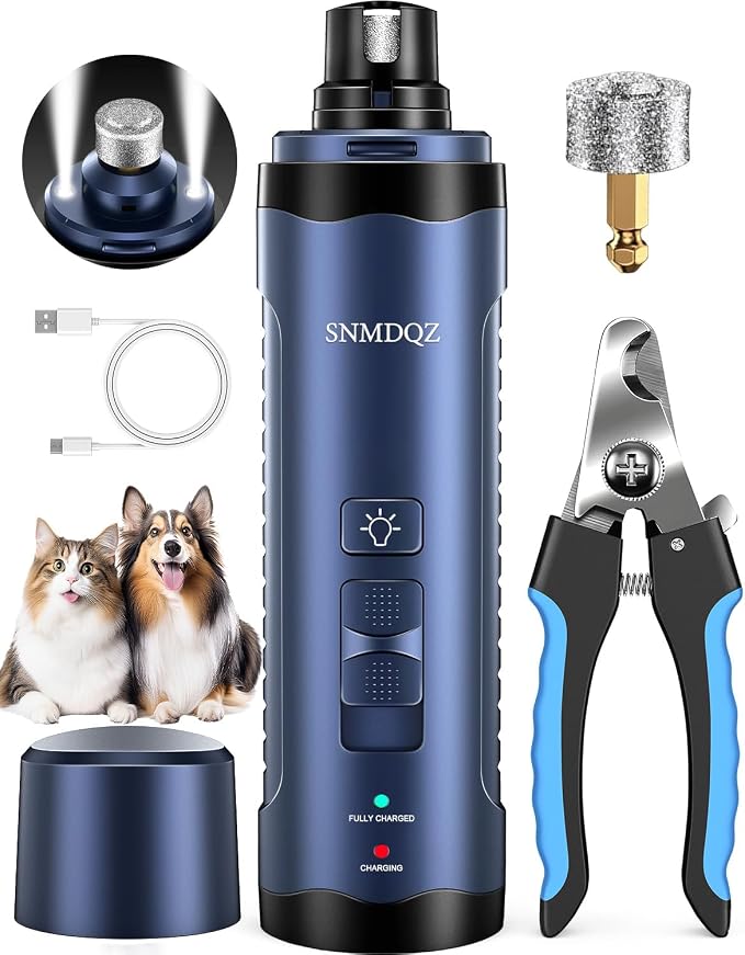 Dog Nail Grinder & Clippers Kit with 2 LED Lights