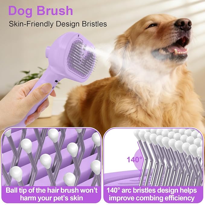 Cat Brush Dog Brush for Shedding, Purple