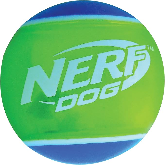 Nerf Dog Rubber Tennis Ball Squeak Toy, Durable, Water-Resistant, 2.5in, 2 Pack