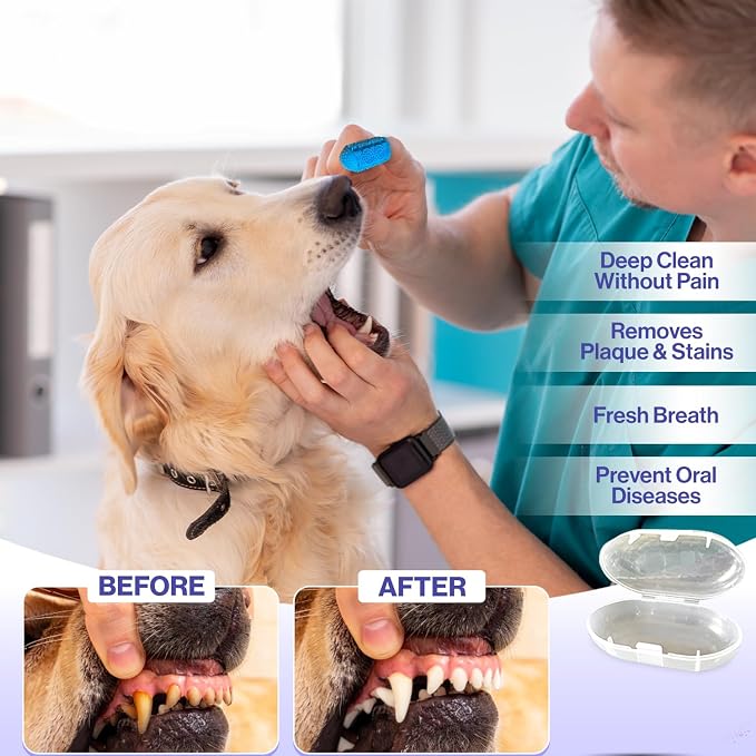 4-Pack Finger Toothbrush for Dogs, Silicone Dog Teeth Cleaning Kit Protects Gums (Multicolor)