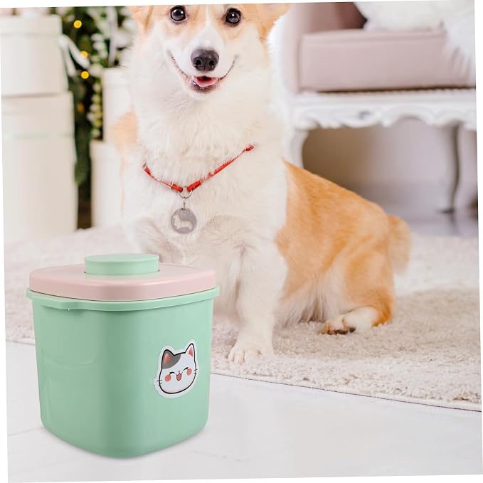COLLBATH Airtight Pet Food Storage Container with Vacuum Seal Plastic Barrel for Dog Cat Food Open Lid for Freshness Moisture Dust Kitchen Organization