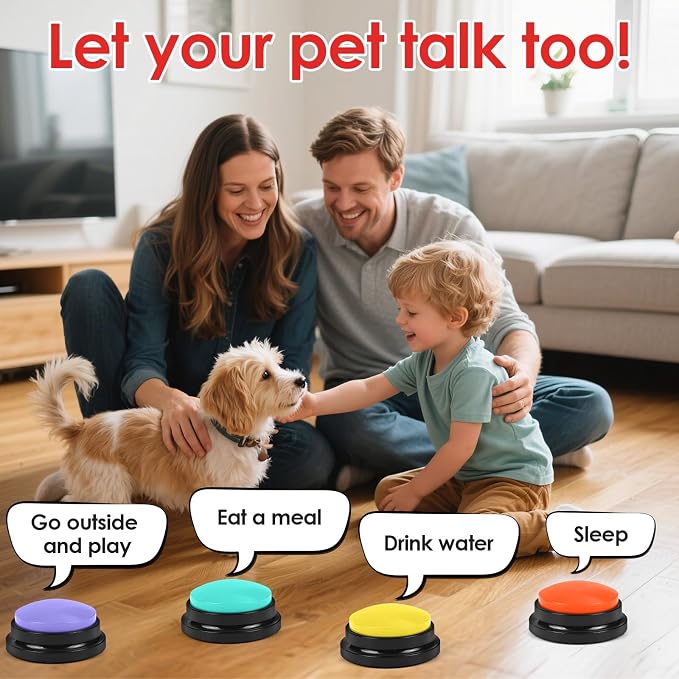 lazycozy Dog Buttons for Communication, Pack of 6