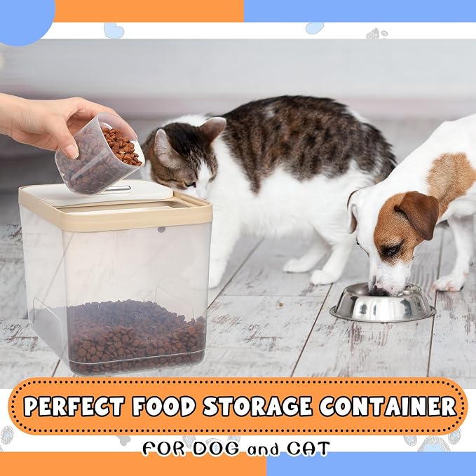Teenyyou 2 Pack Airtight Dog Food Storage Container, 2-Pack, Up to 10 Lbs, Clear