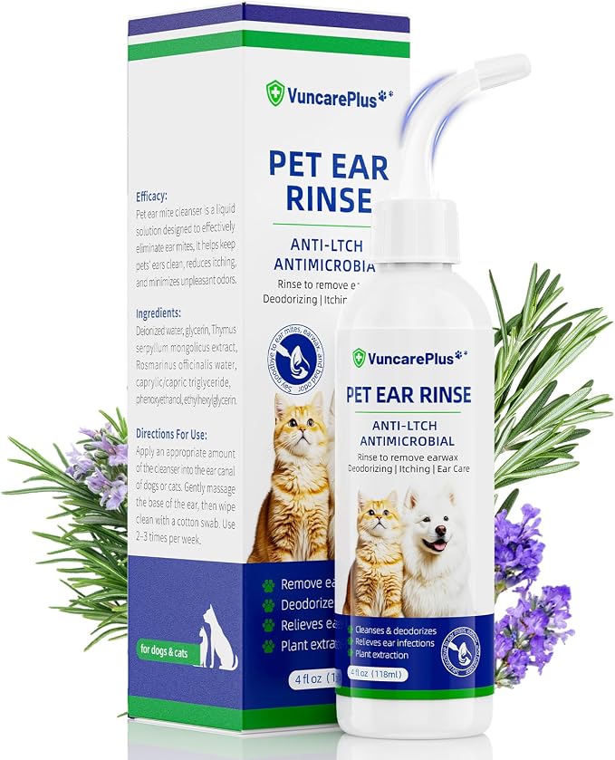 Cat & Dog Ear Cleaner Solution, Soft Nozzle, Thyme, 4 fl oz