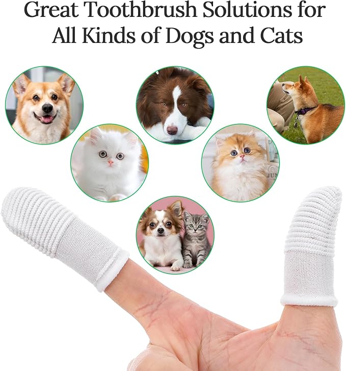 Sibba Dog Toothbrush Finger Toothbrush 30 PCS Pet Dental Care Kit Soft Nylon Finger Brush 360° Dog Tooth Brushing Kit for Dogs Teeth Cleaning White Washable Comfortable Dental Care Pet Toothbrushes