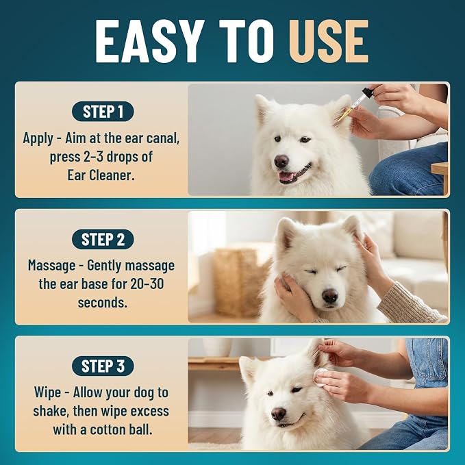 VICSOM Dog Ear Infection Treatment Drops with Ozonated Olive Oil, 60ml