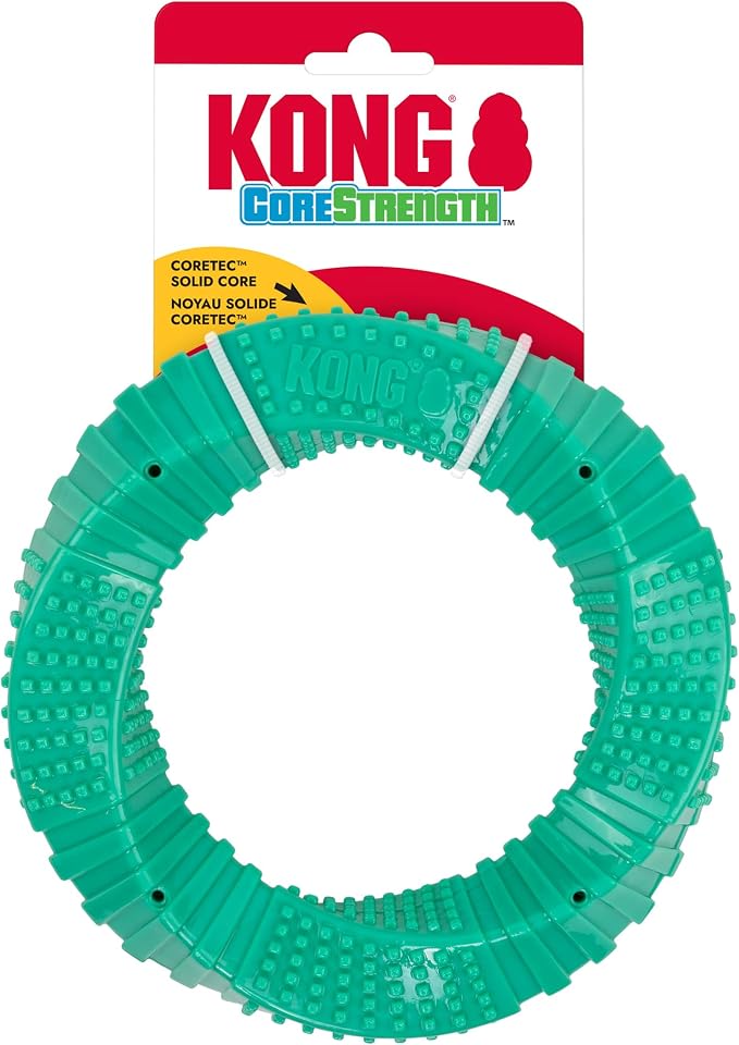 KONG CoreStrength Dog Toy – Ring – Durable Tough Chew Toy for Medium & Large Dogs – Textured Dental Chew for Teeth & Gums – Fetch & Interactive Play