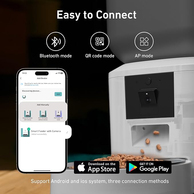 Automatic Dog & Cat Feeder with Camera & WiFi, 8L