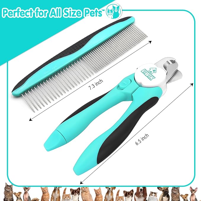 VIWIK 2-in-1 Dog Nail Trimmers with LED Light, Blue