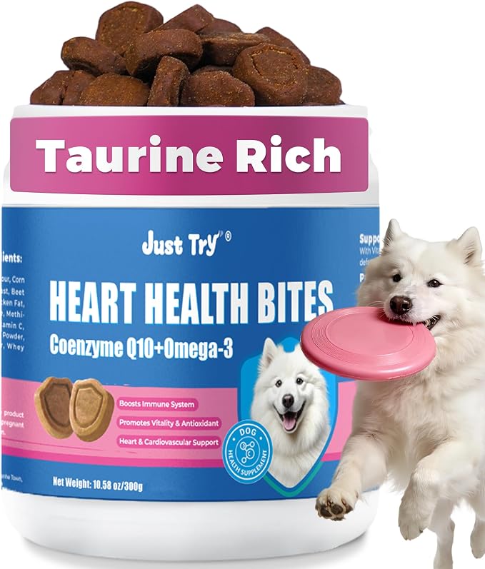 Just Try CoQ10 Heart Supplement Chews for Dogs, Taurine Chicken Flavor
