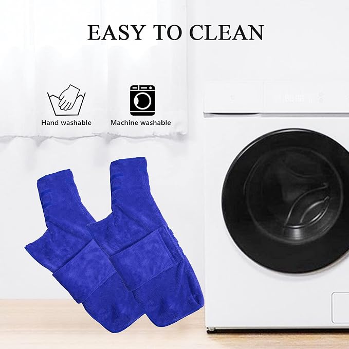 Geyecete Pineapple Grid Fast Drying Super Absorbent Dog Cat Bath Robe Towel - Blue-M