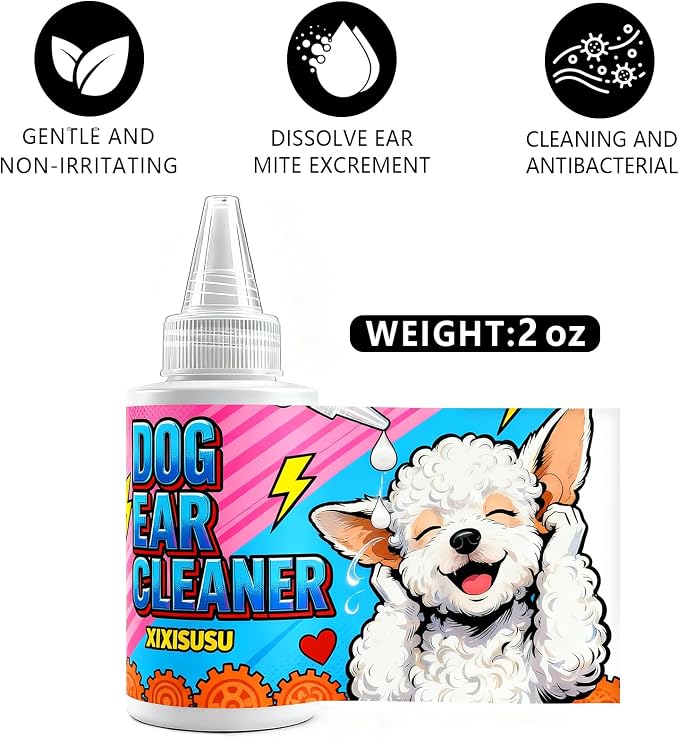 Dog Ear Cleaner Solution & Medicated Ear Drops, 2 fl oz