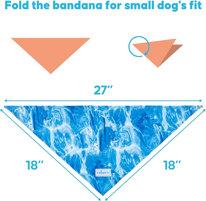 KYEESE 2Pack Dog Cooling Bandana, Breathable Cooling Bandanas for Small Medium Large Dogs, Neck Cooler Wraps for Summer Walking Outdoor, Polar Bear+Ice