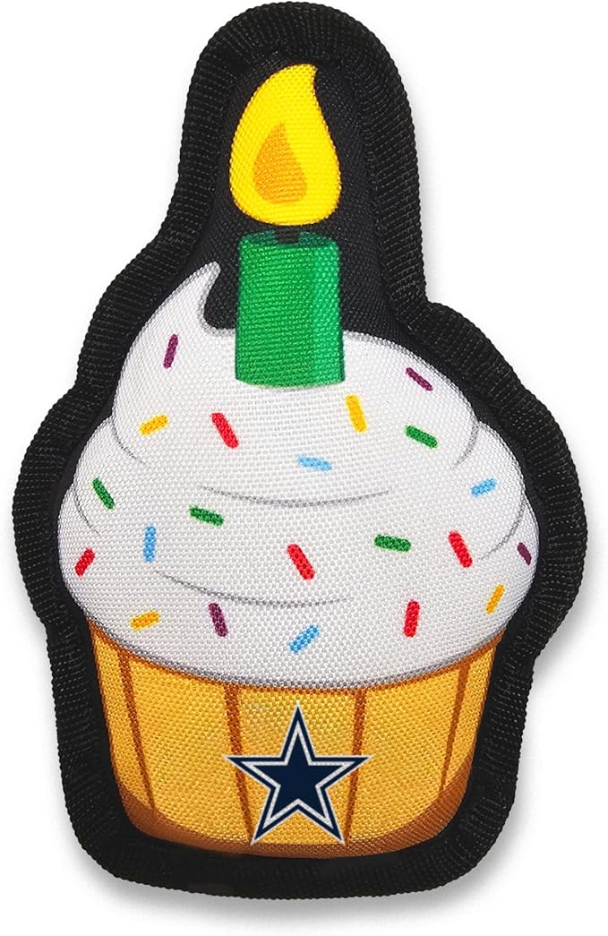 NFL Dallas Cowboys Dog Birthday Party Set 10pcs with 1 Football Bandana Large/X-Large, 1 Crown Hat, 1 Banner, 1 Birthday Cake Toy & 6 B-Day Balloons, Dog Birthday Set, Costume, Fun Doggie Pawty