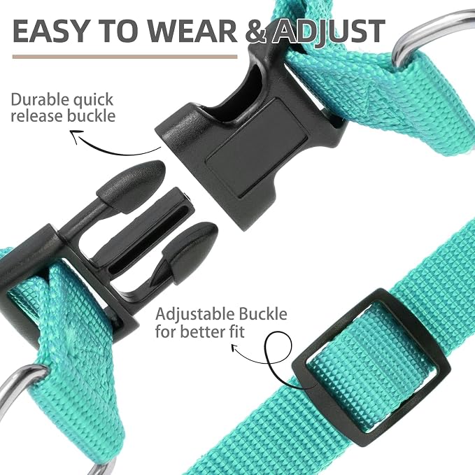 PUPTECK No Pull Dog Harness Small Sized Step-in Adjustable Puppy Vest | Soft Webbing Basic Halter with ID Tag for Outdoor Walking