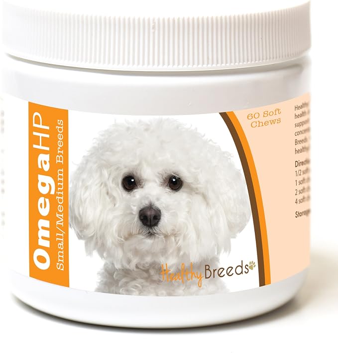Healthy Breeds Bichon Frise Omega HP Fatty Acid Skin and Coat Support Soft Chews 60 Count