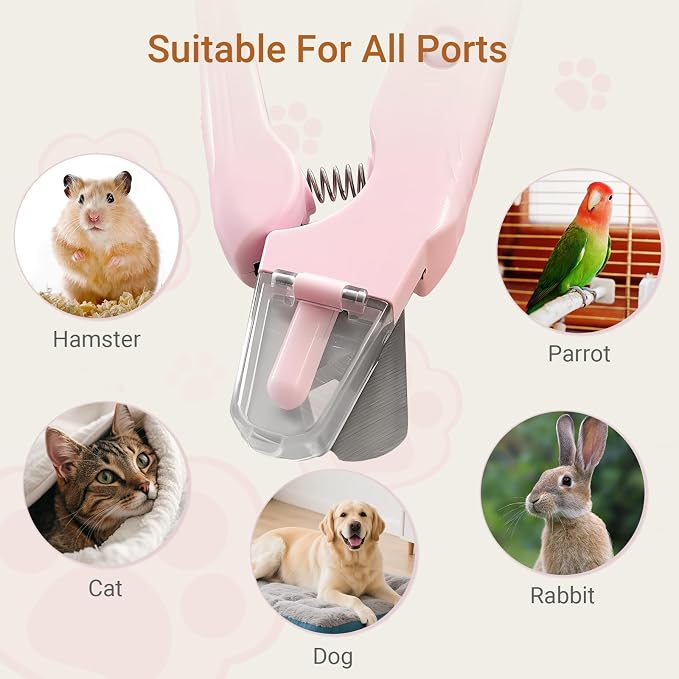 2-in-1 Cat & Dog Nail Clippers & Grinder with Light, Pink