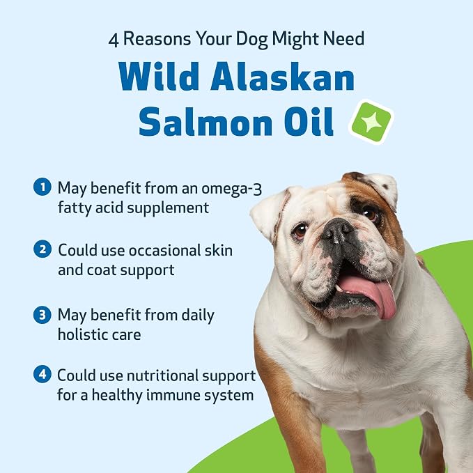 Pet Wellbeing Wild Alaskan Salmon Oil for Dogs - Skin & Coat, 16 fl oz