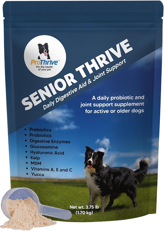 ProThrive Senior Dog Digestive & Joint Supplement - Supports Healthy Digestion, Immune System, and Joint Comfort for Aging Dogs, Advanced Relief 3.75 Lb