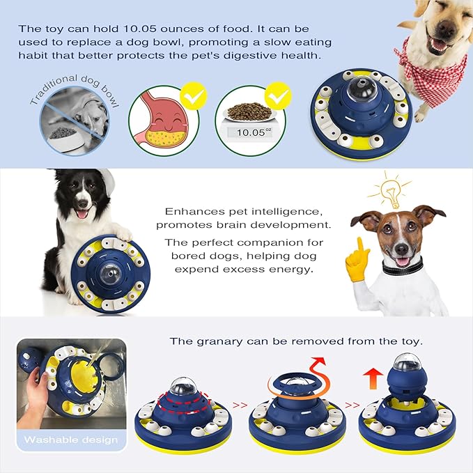 KADTC Dog Puzzle Toy, Large Size, 2 Levels of Step-by-Step Challenge, Shake-to-Release Treat Dispenser, Beginner to Advanced, Slow Feeder & Mental Stimulation for Smart Dogs Enrichment Toys