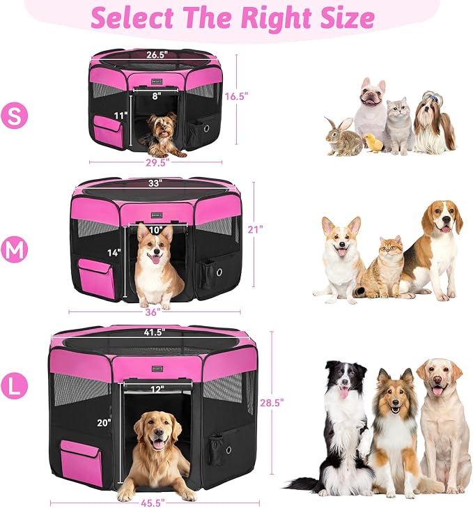 PETSFIT Dog Playpen, 45.5in, Jump-Proof 28.5in H