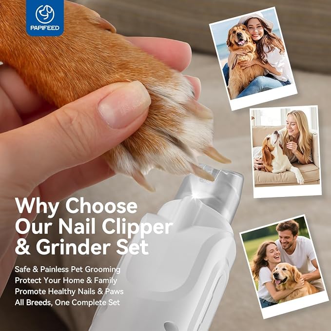 PAPIFEED 6-Speed Dog & Cat Nail Grinder, Dust Collection