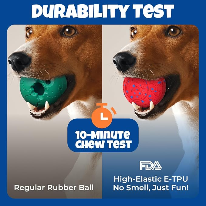 Dog Balls: Interactive Dog Ball Auto Rolling - Interactive Dog Toys for Aggressive Chewers - Bouncy & Throwable,