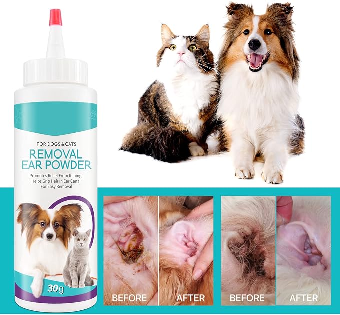 ZIXAOK Dog Ear Cleaner Removal Ear Powder, 30g