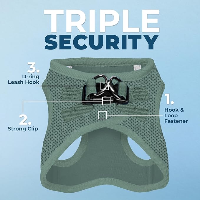 Voyager Step-in Air Dog Vest Harness - Moss Green, X-Large | 20.5 - 23" in Chest, Reflective Bands, All Weather Breathable Air Mesh, Cats Compatible, Lightweight, Fast Drying