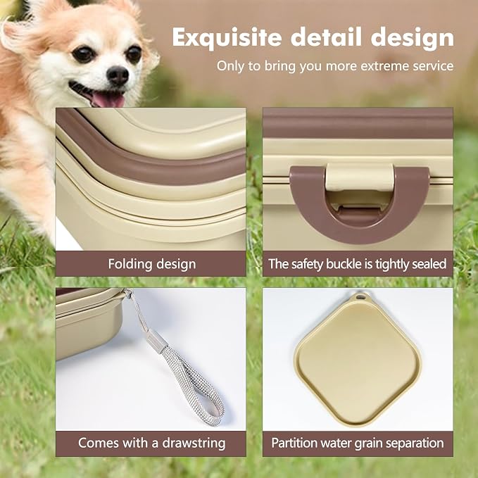 Collapsible Dog Bowls, Travel Double Bowl, Small/60oz