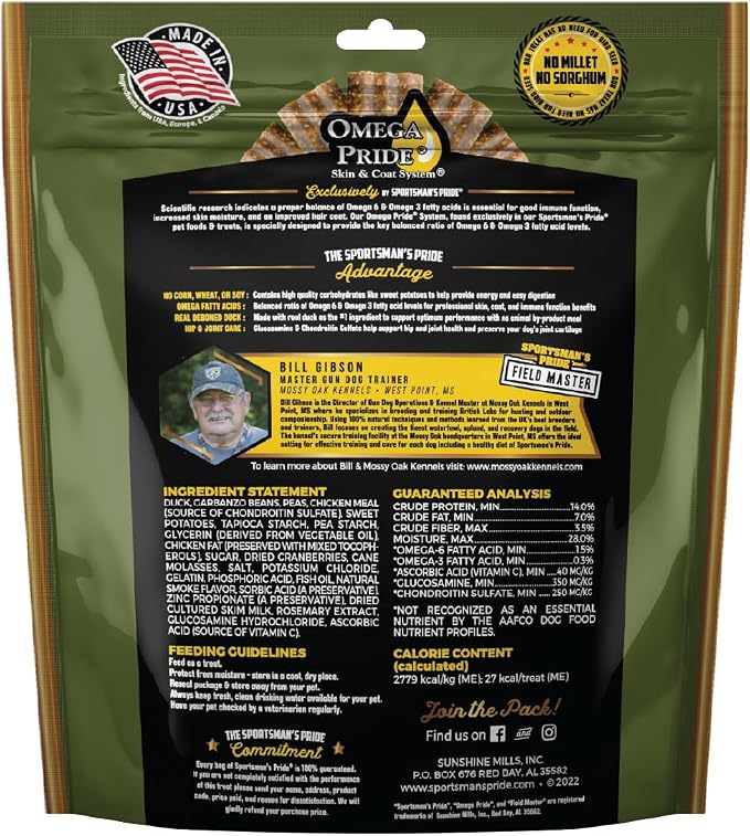 Sportsman's Pride Field Master Active Hip & Joint Duck, Sweet Potato & Berry Recipe Grain-Free Jerky Bites Dog Treats, 20 oz.