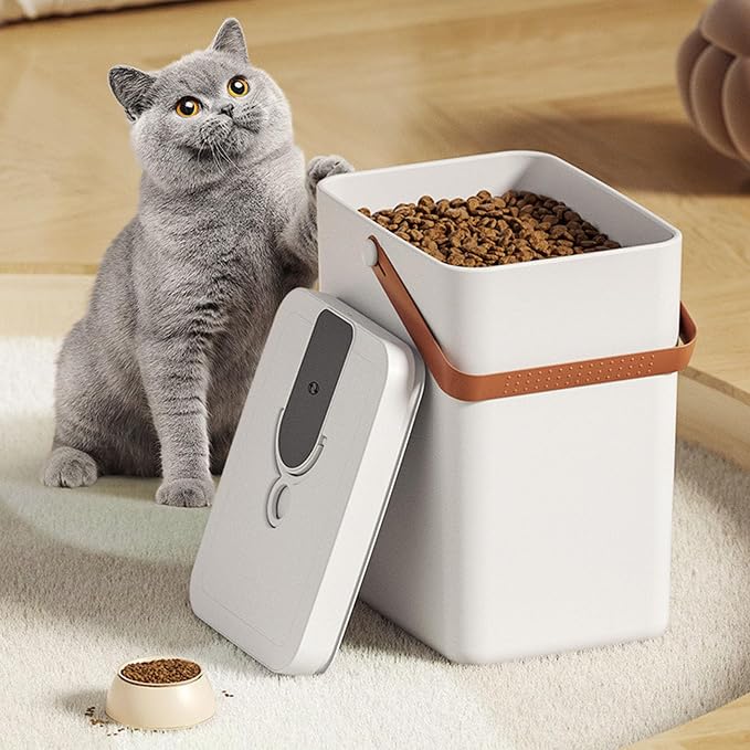 Vacuum Pet Food Bucket, 13L Capacity Airtight Cat Storage Container with Sealing Function for Cat Dog and Other Dry Food Storage