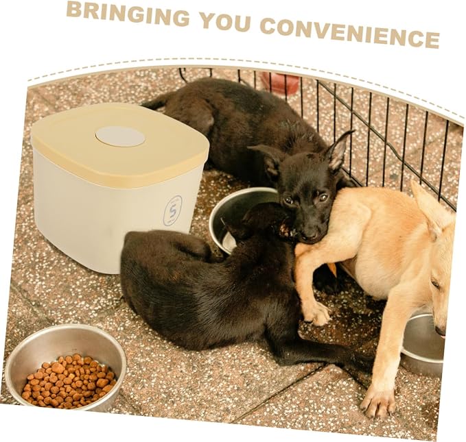 Yardwe Airtight Small Pet Food Storage Container for Cat and Dog Food Vacuum-sealed Yellow, Small, Yellow