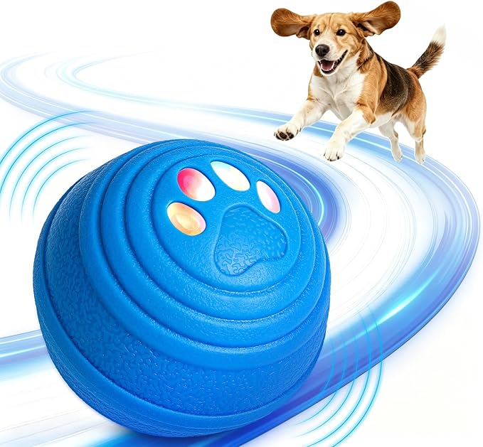 Smart Interactive Dog Ball for Aggressive Chewers, Self Moving Toy, E-TPU | Vibrating Dog Ball with 4 Play Modes, Moving & Bouncing Ball for Dogs, Smart Self Rolling Dog Toy for Small Medium Dogs