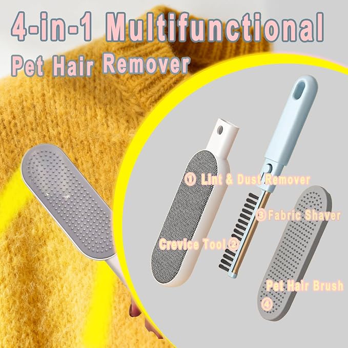 VrythosNex 4-in-1 Pet Hair Remover for Couch, Pink