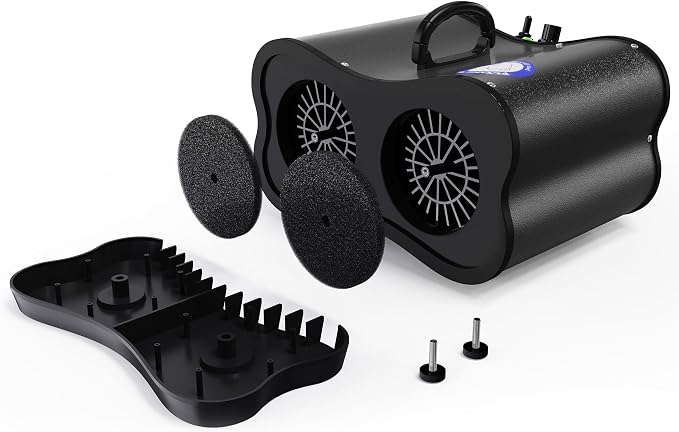 Flying Pig Double Motor High Performance Dog Pet Grooming Dryer (Black)