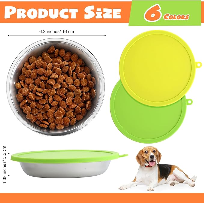 Patelai 12 Pcs Stainless Steel Dog Bowls with Silicone Lids