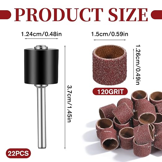 Dog Nail Grinder Sanding Bands Replacement Kit, 22pcs, 120 Grit