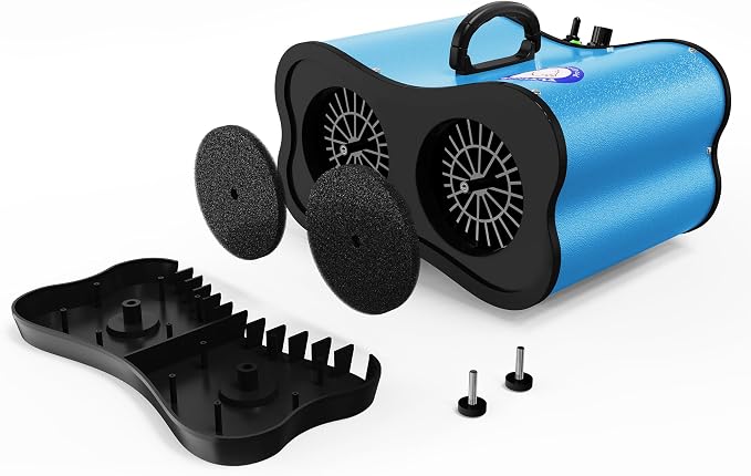 Flying Pig Double Motor High Performance Dog Pet Grooming Dryer (Teal Blue)