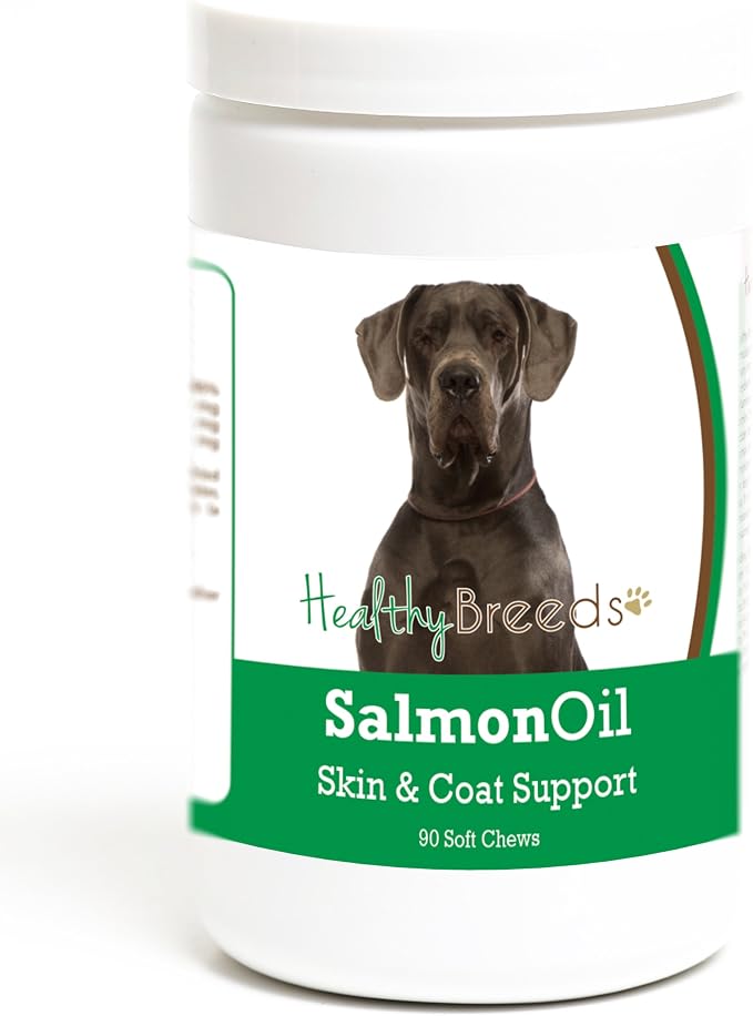 Healthy Breeds Great Dane Salmon Oil Soft Chews 90 Count, Brown