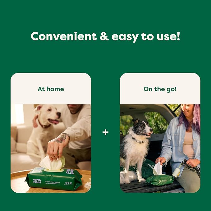 Earth Rated Dog Poop Bag Refill & Grooming Wipes Bundle - 900 Bags + 400 Grooming Wipes, Unscented
