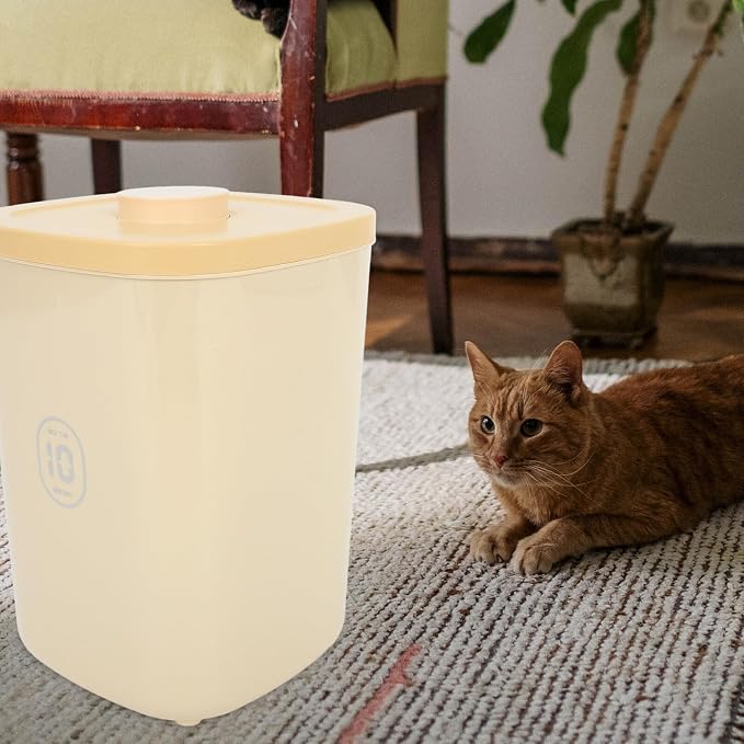 jojofuny Large Vacuum Sealed Pet Food Storage Container with Airtight Lid Moisture-proof Yellow Grain Bin for Dog and Cat Food for Home Use